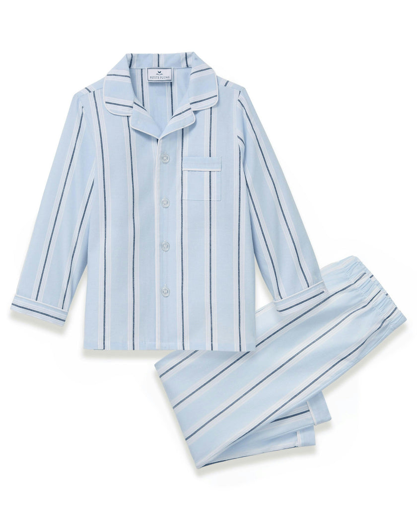 Kid's Twill Pajama Set in Coastal Stripe