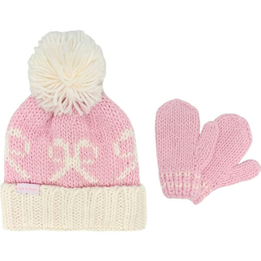 Bows Bobble Hat & Mittens Set