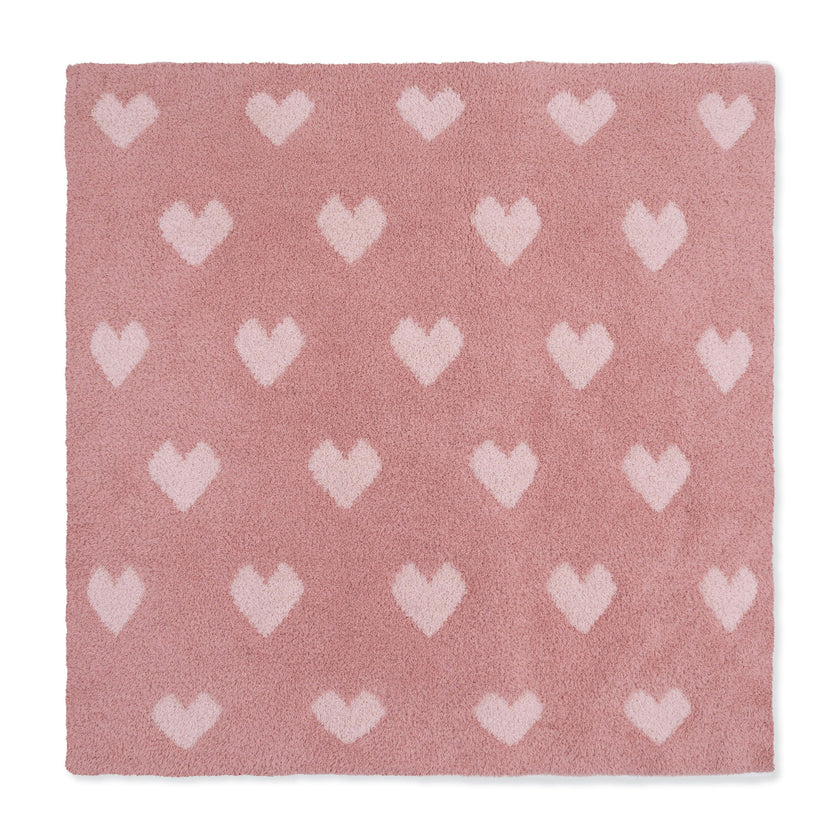 Blush and Rose Heart Blanket
