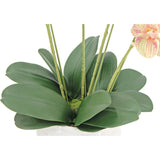 Artificial 4-Stem Phalaenopsis Orange Orchid