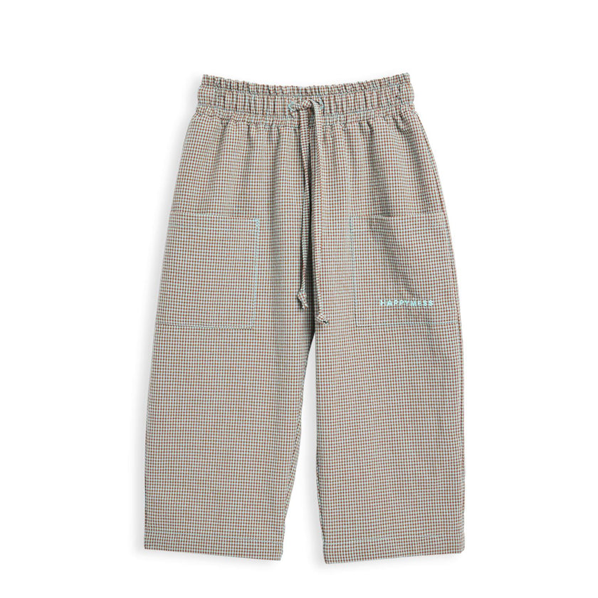 children's vichy trousers - foggy brown
