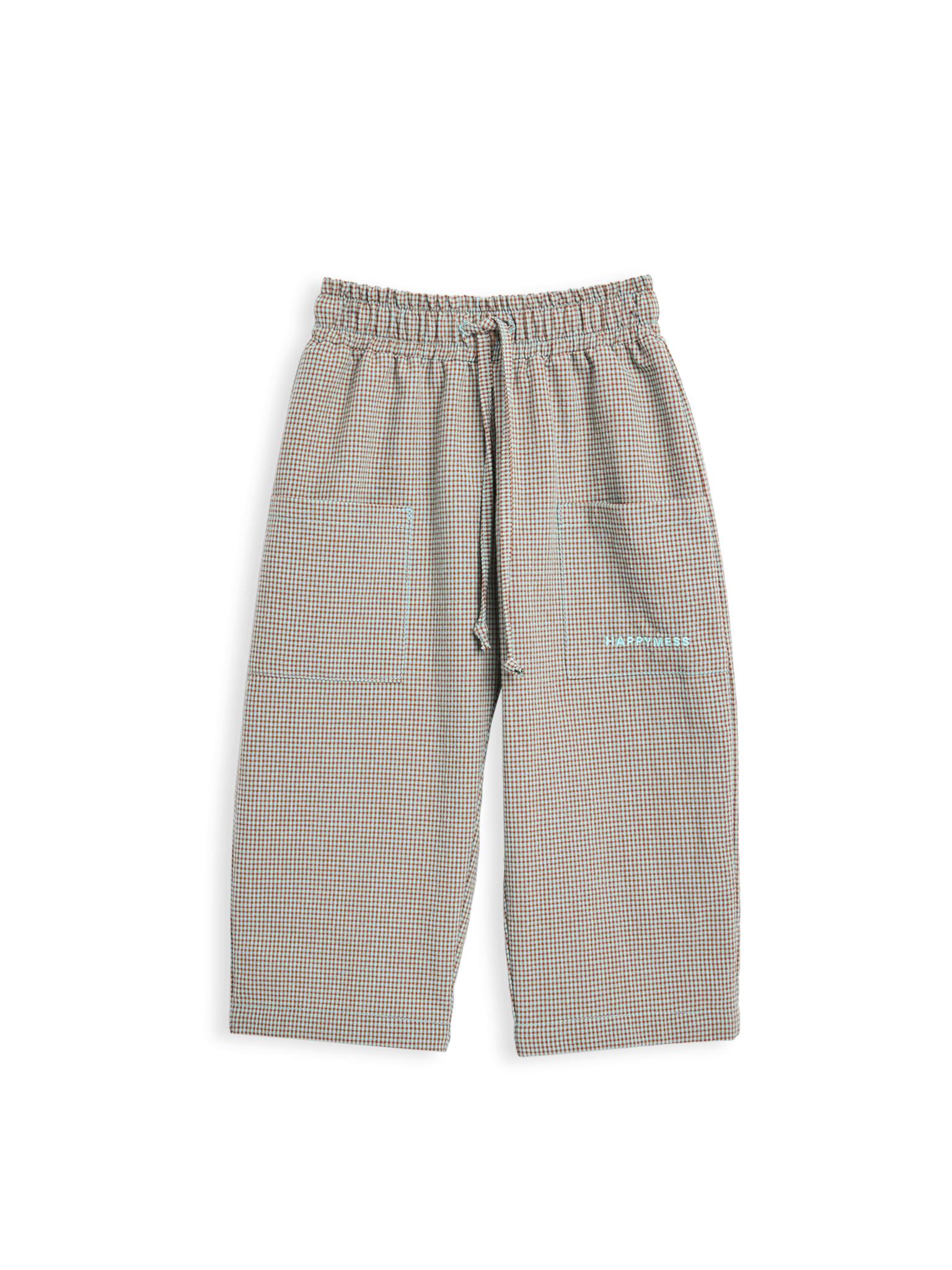 children's vichy trousers - foggy brown