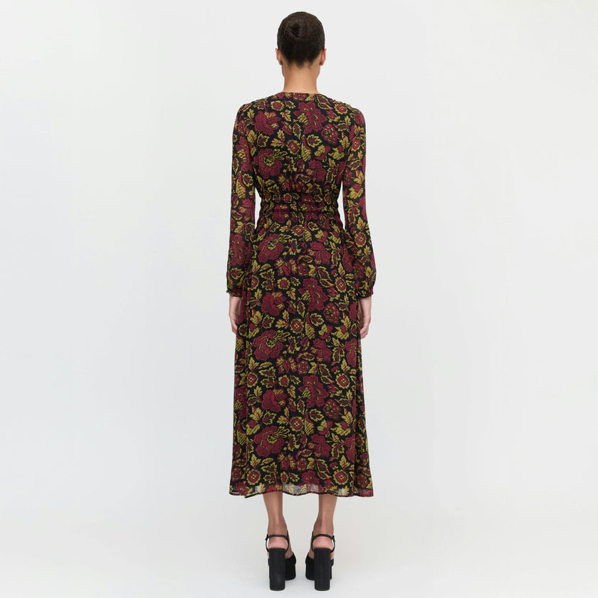 The Rosely Dress - Black Palampore Floral