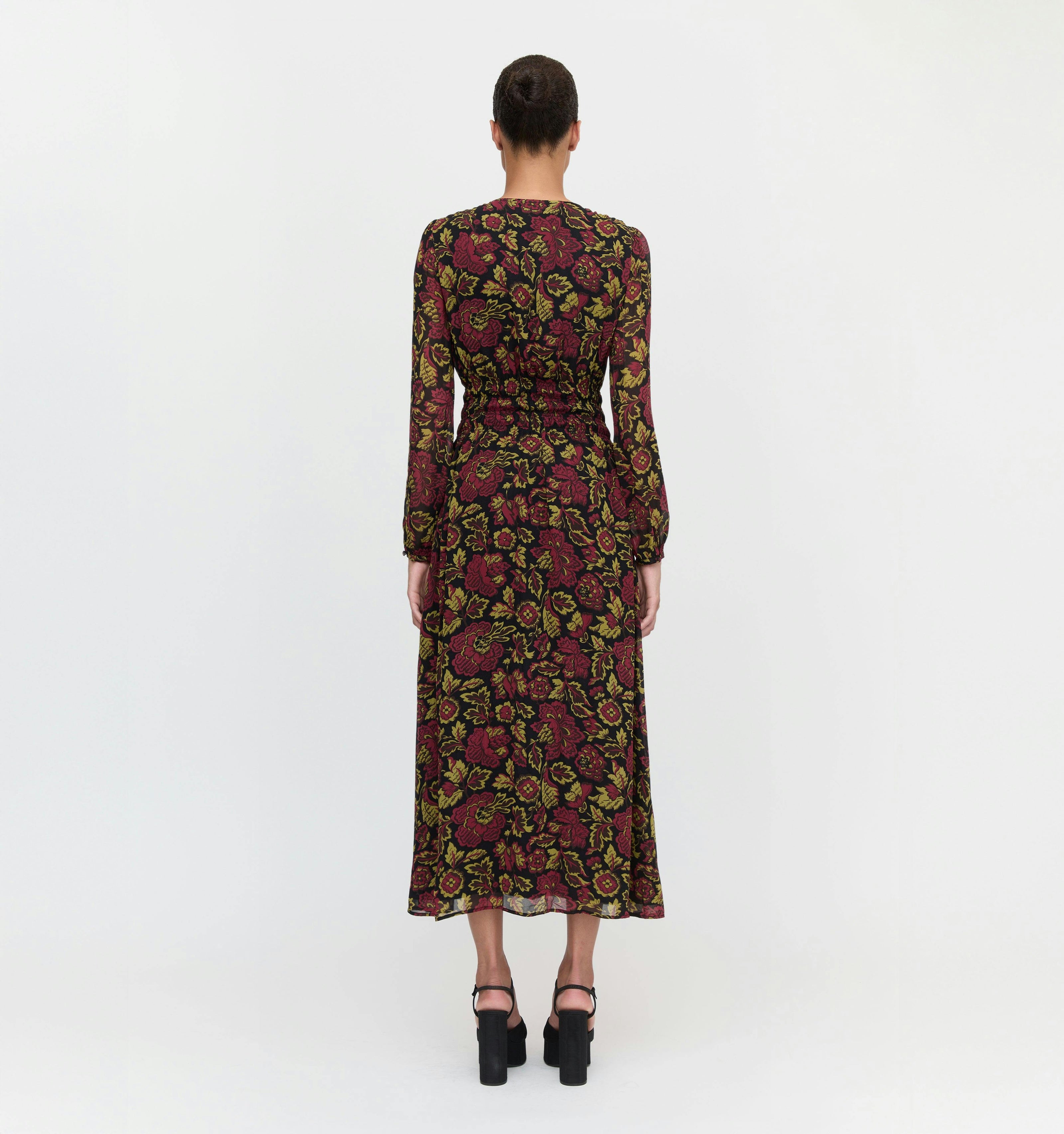 The Rosely Dress - Black Palampore Floral