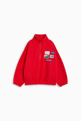 Cloudy Fleece Sweatshirt Chinese Red