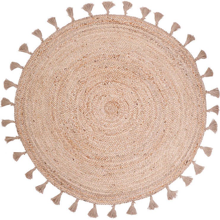 Else Hand-Braided Jute Tassel Large Round Rug