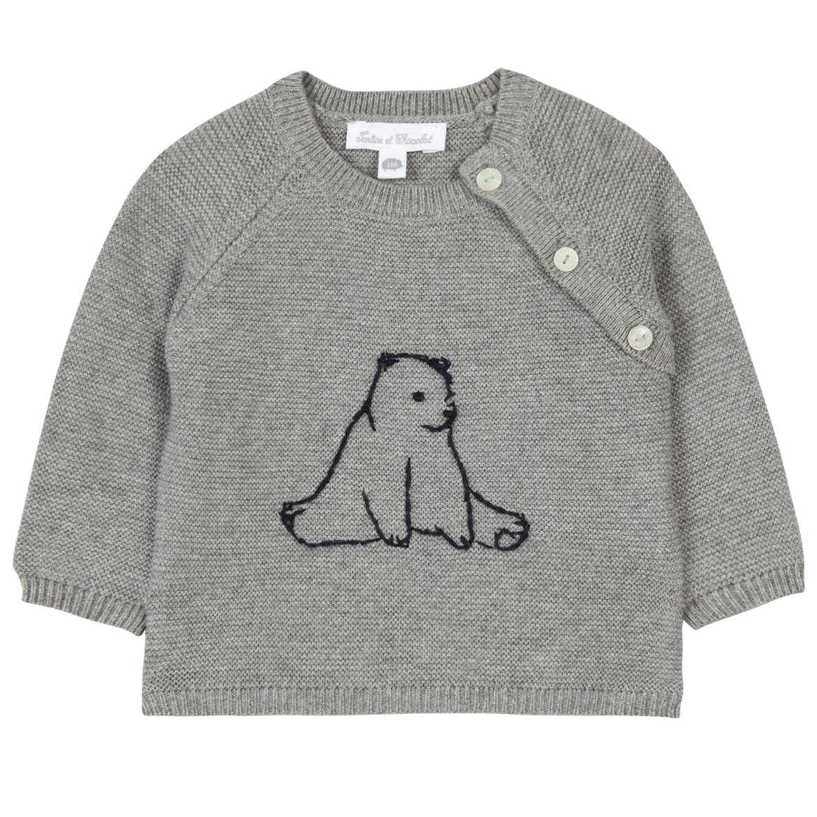 TARTINE ET CHOCOLAT Bear Buddy Baby Sweater