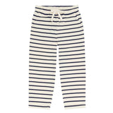 unisex cream and navy stripe pant