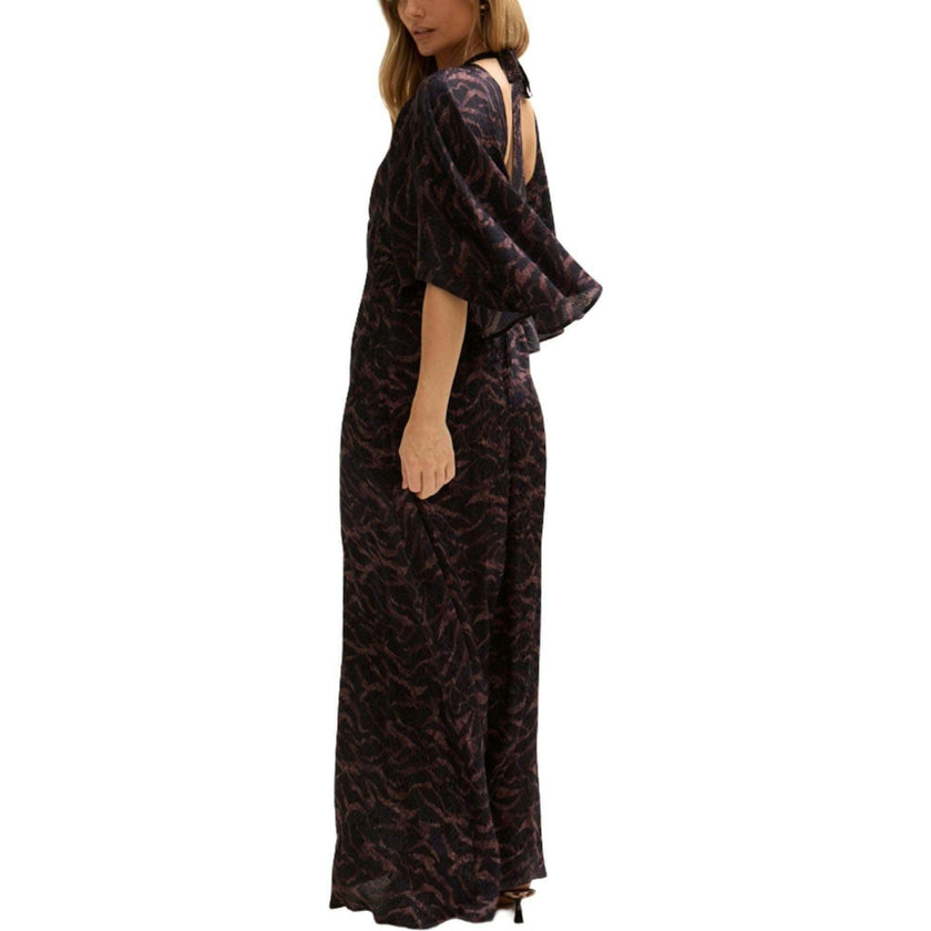 Lydia Angel Sleeve Midnight Print Maxi Dress