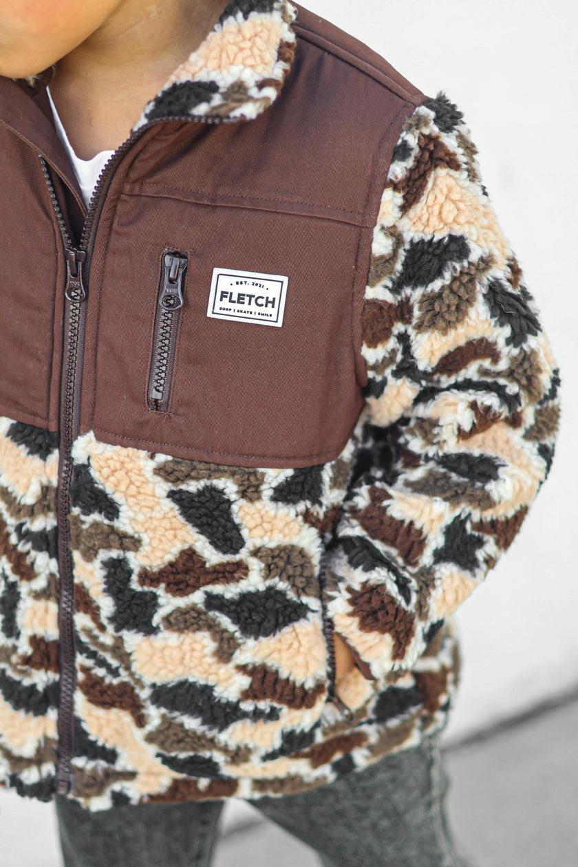 Brown Camo Sherpa