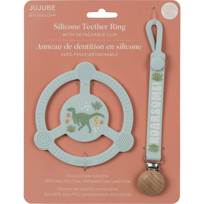 Studio Oh! Silicone Teether Ring With Detachable Clip