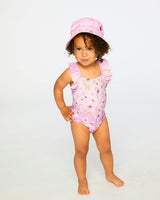 Baby And Toddler One-Piece Swimsuit Purple Flower Print