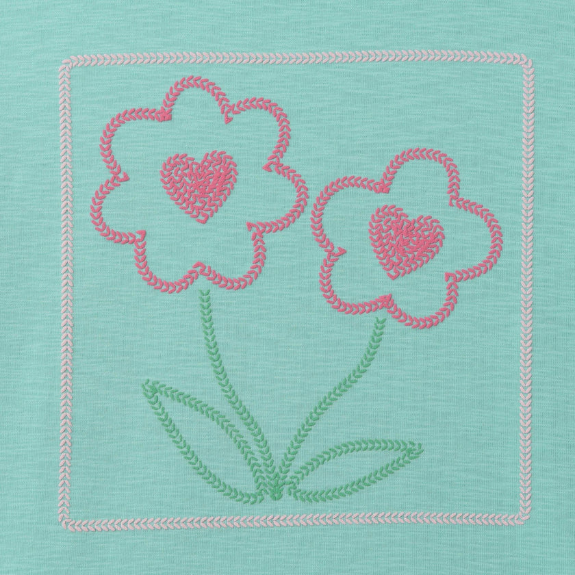 Tween Girls Emroidered Tee | Sparkle Bloom