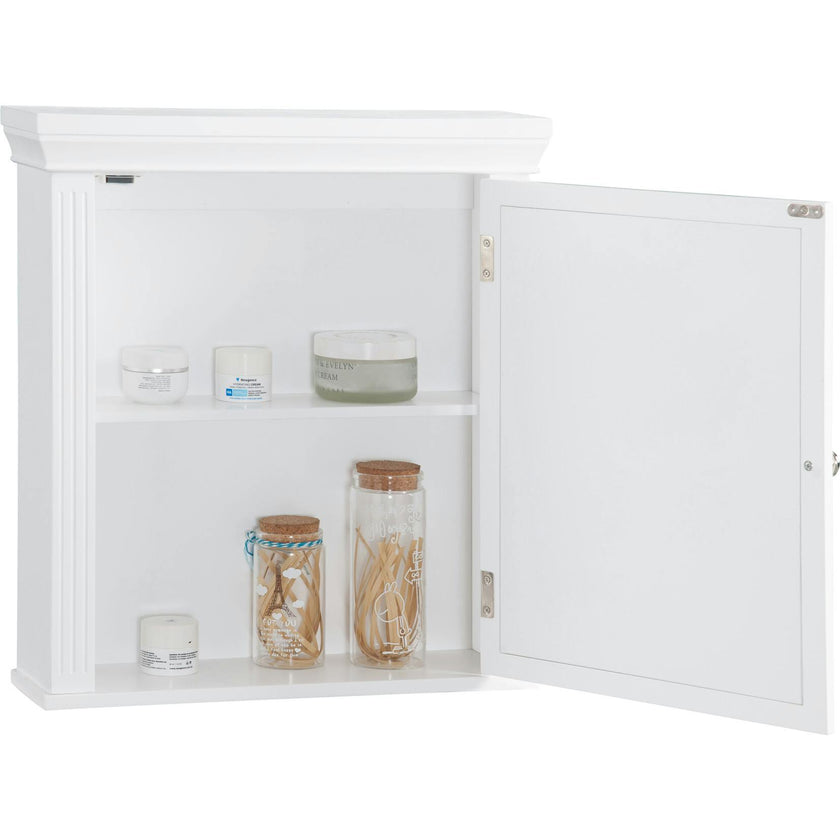 Chestnut Wooden Medicine Cabinet with Crown Molded Top