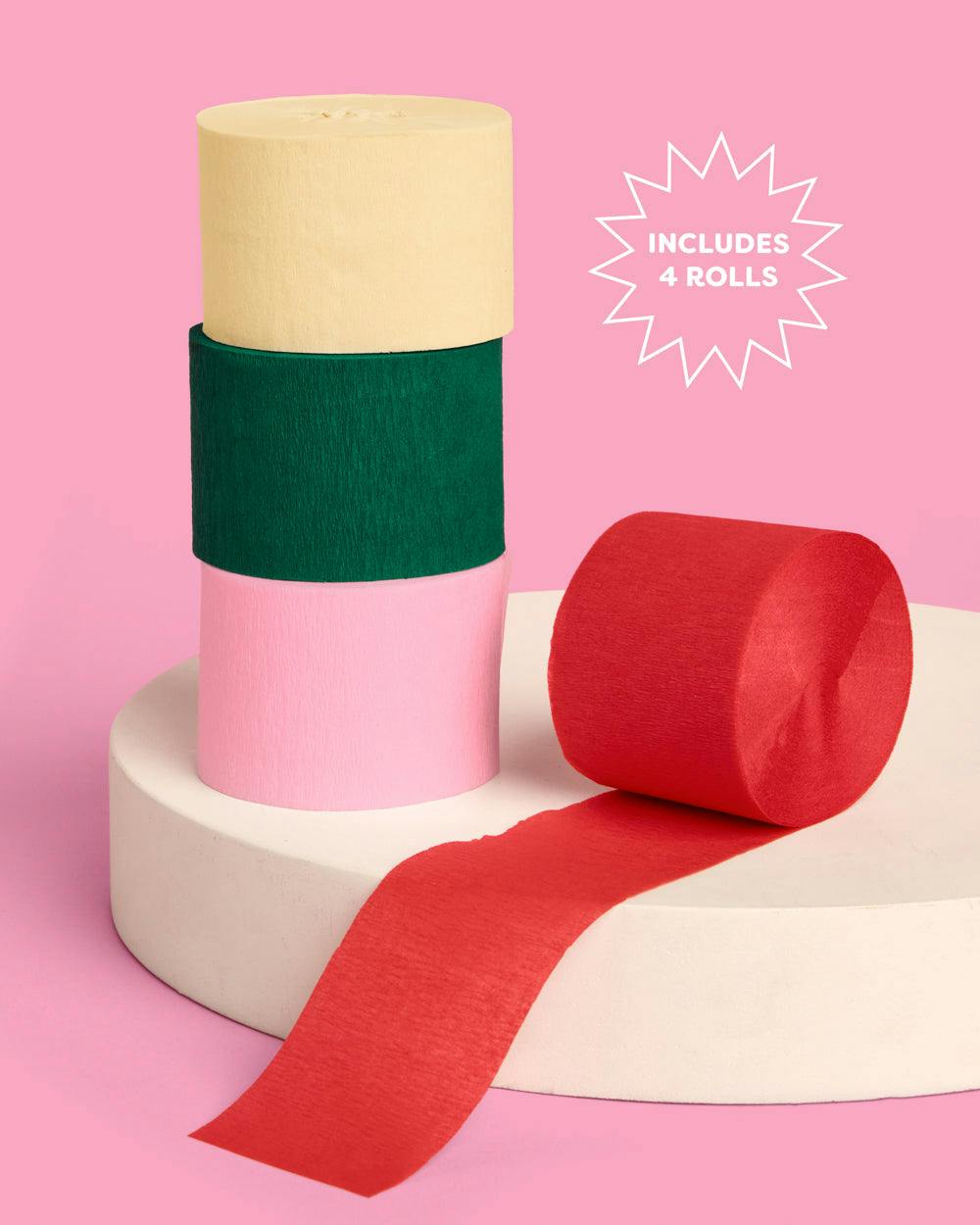 Camp Streamers - 4 colorful crepe rolls