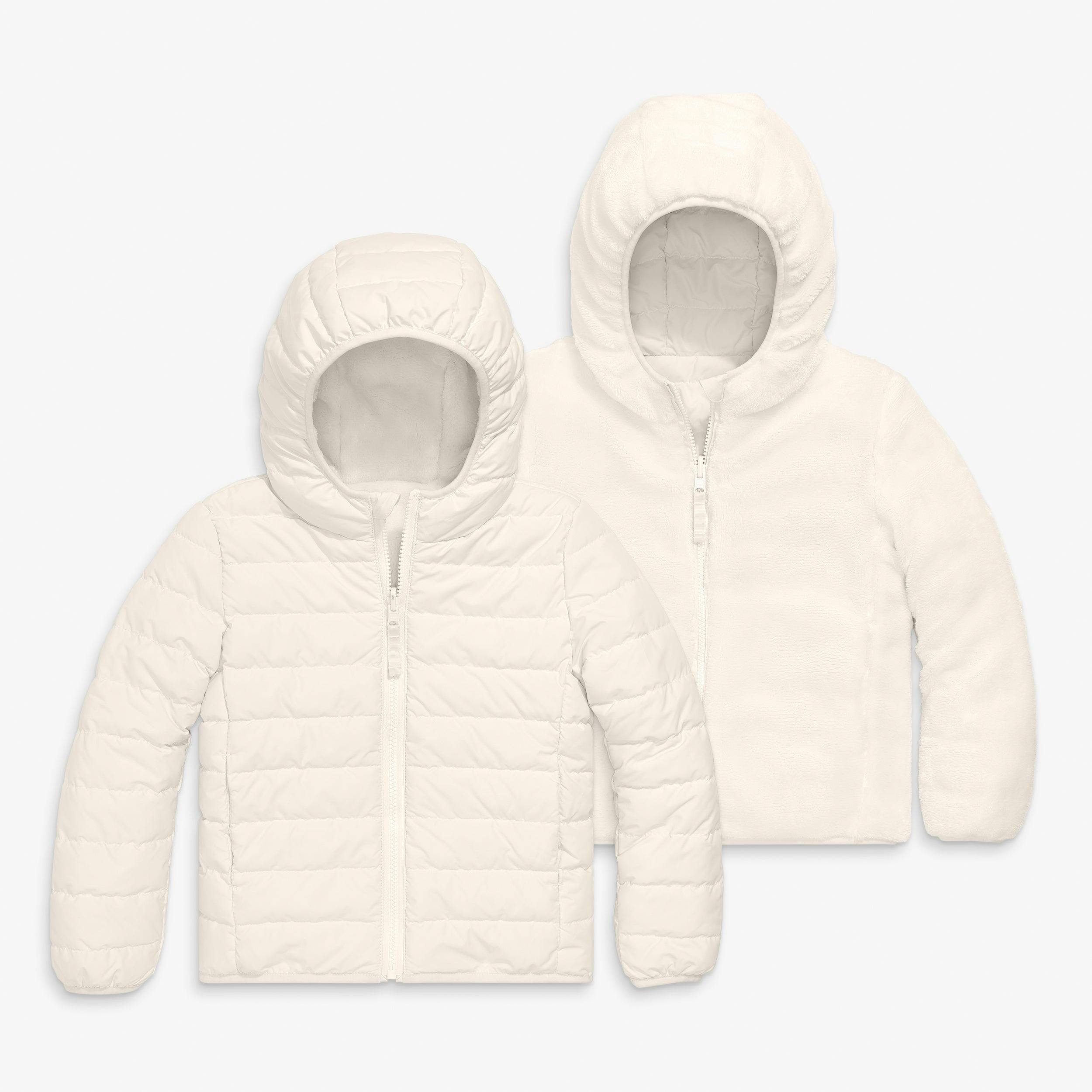 Kids reversible fleece puffer jacket