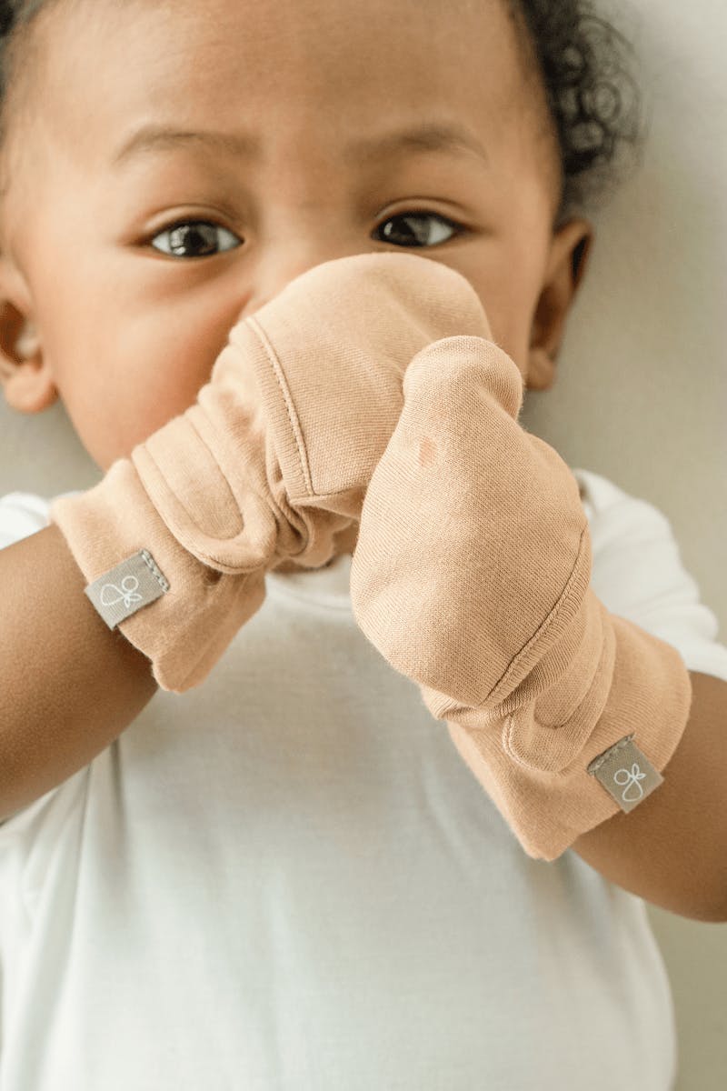 STAY ON MITTS | SANDSTONE — Bamboo Organic Cotton Blend
