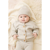 Merino Wool Baby Cardigan in Light Heather Gray