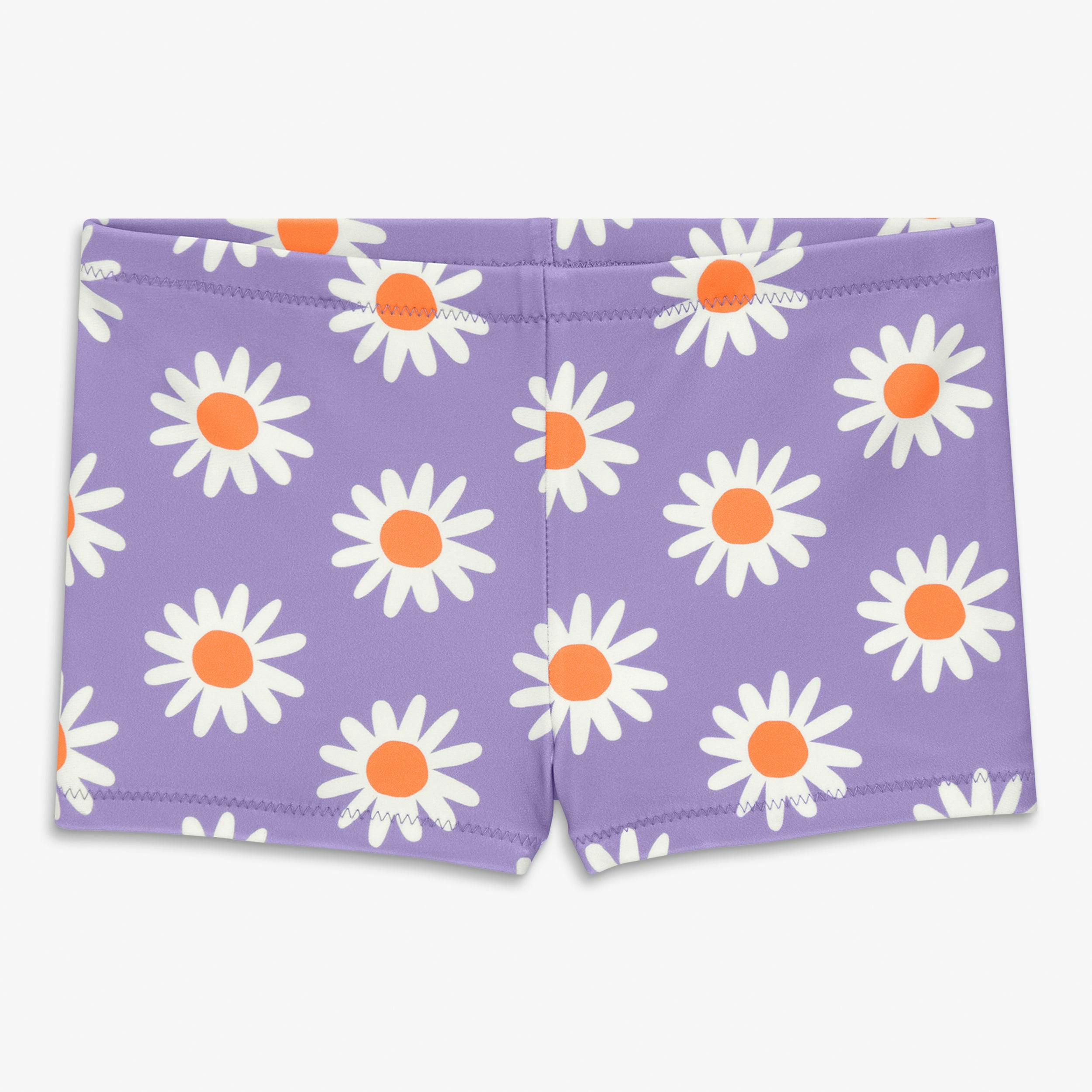 Kids swim shortie in daisies