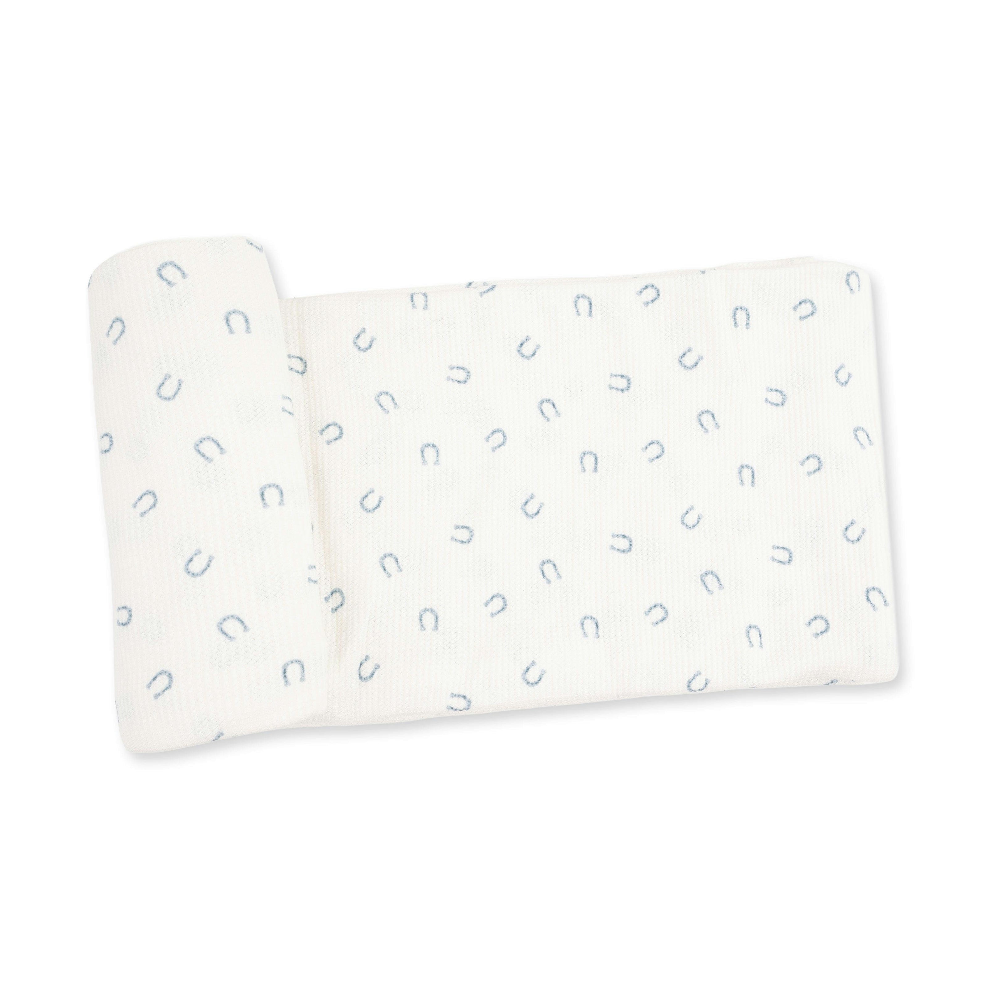 Little Horseshoes Blue - Swaddle Blanket
