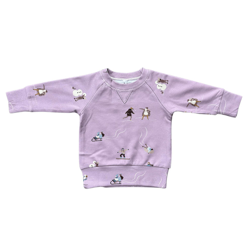Girls Raglan Sweatshirt in Ski in Mauve