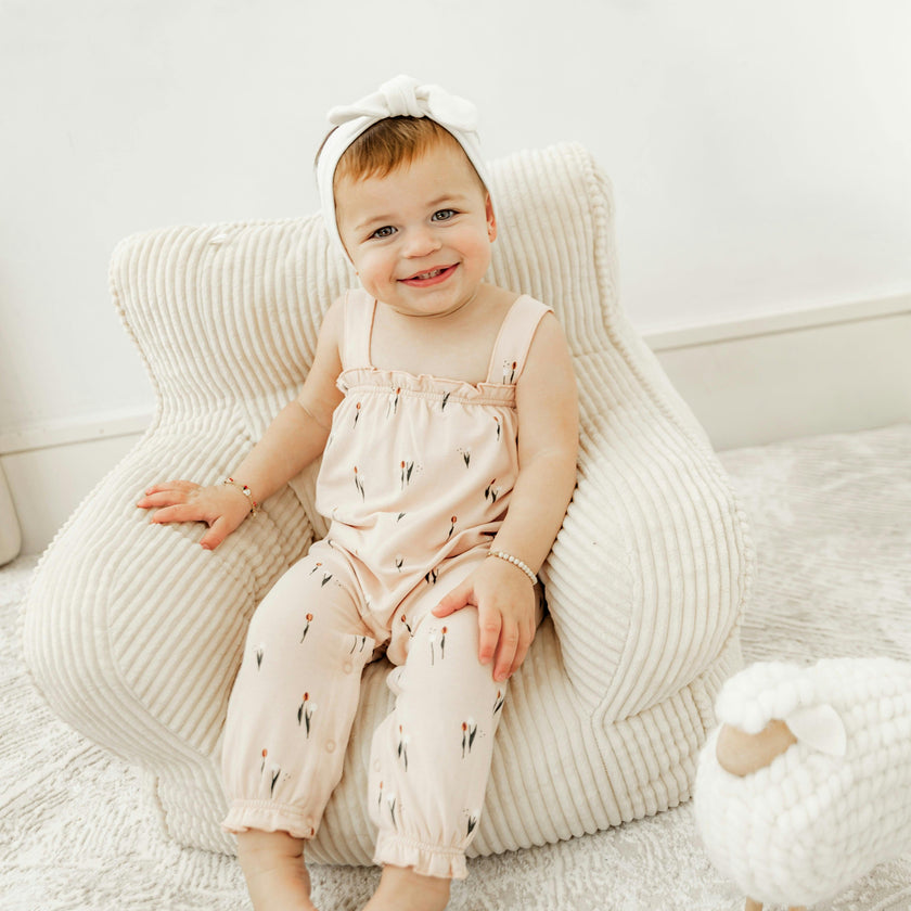 Tulip Printed Overall Soft Pink