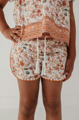 Girls Embroidery Shorts in Harlow Boho Border