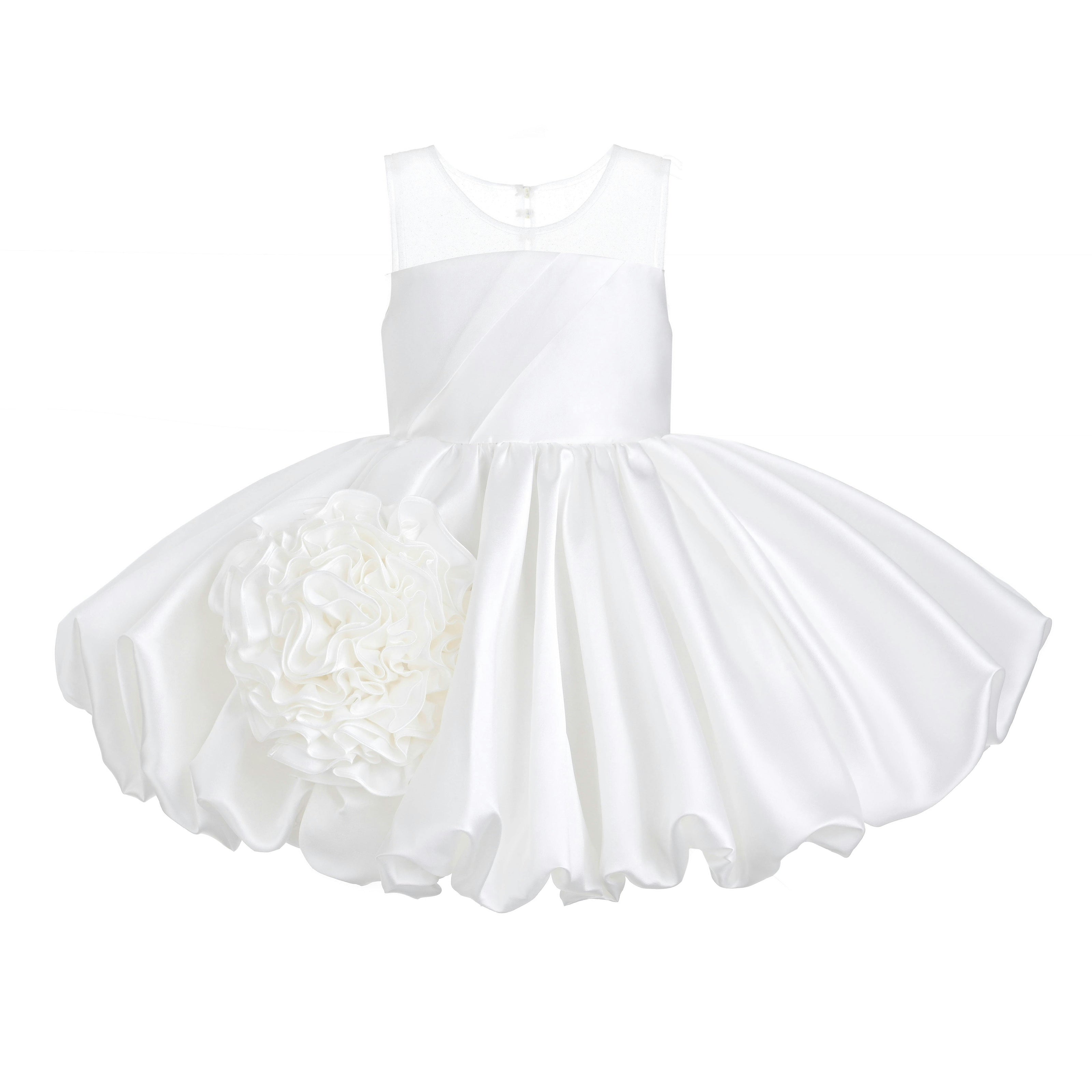 Ivory Zorina Party Dress with Floral Accent