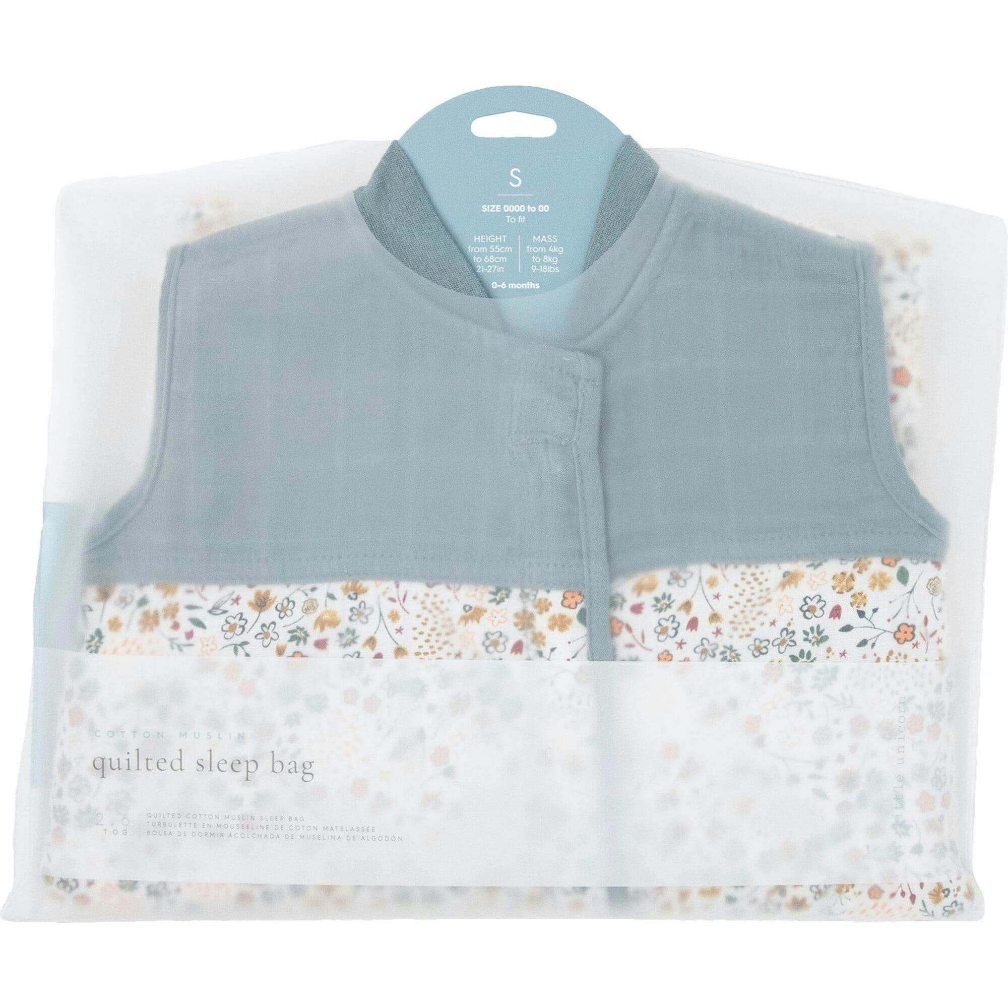 Cotton Muslin Quilted Sleep Bag - Pressed Petals