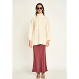 Salida Cable Turtleneck, White