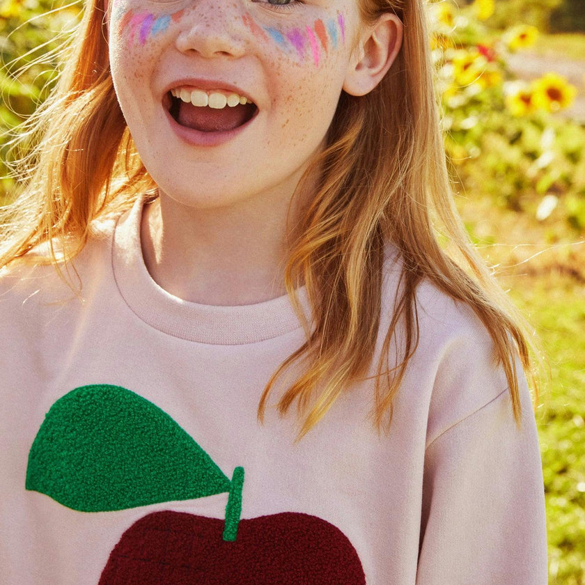 Recycled Cotton Red Apple Kid Sweatshirt