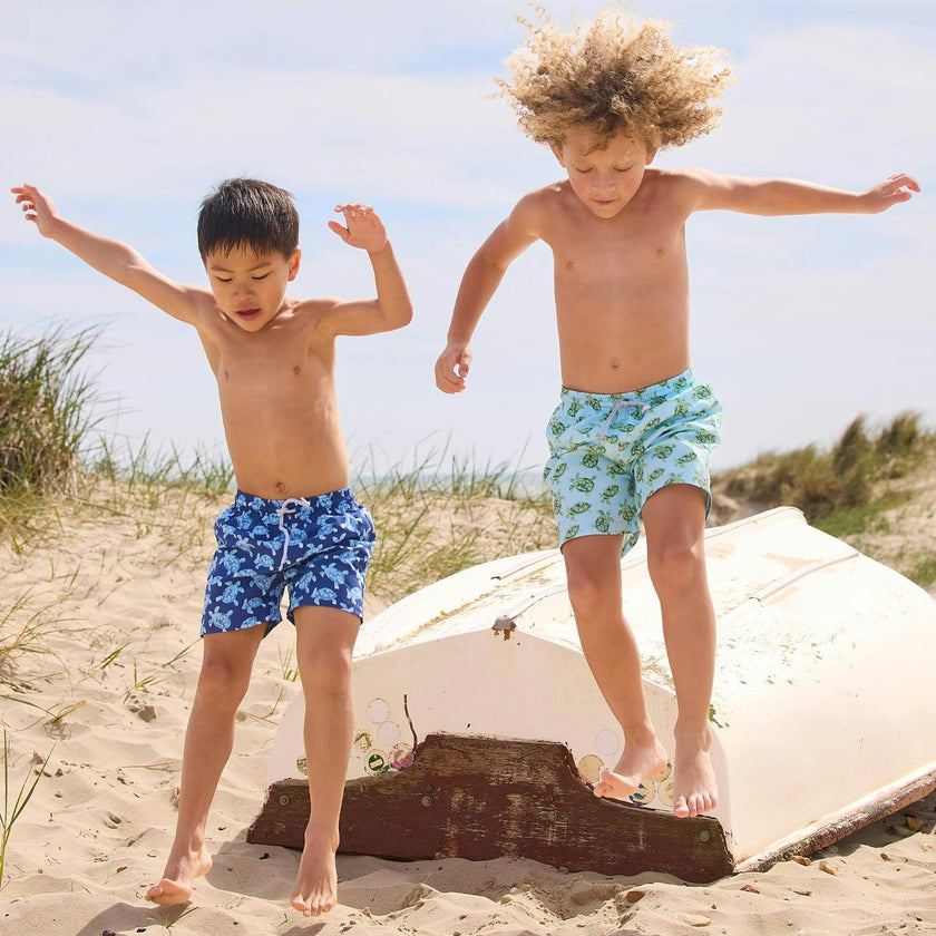 Boys Swimshorts in Navy Turtle