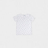 Cederique Baby T-shirt Short Sleeve, White Blue Boat