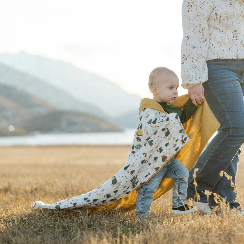 Original Organic Cotton Muslin Quilt - Alpine Adventure