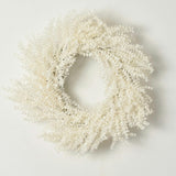 Frosted Shimmer Cream Baby's Breath Gypsophila Christmas Front Door Mantel Wreath 20"