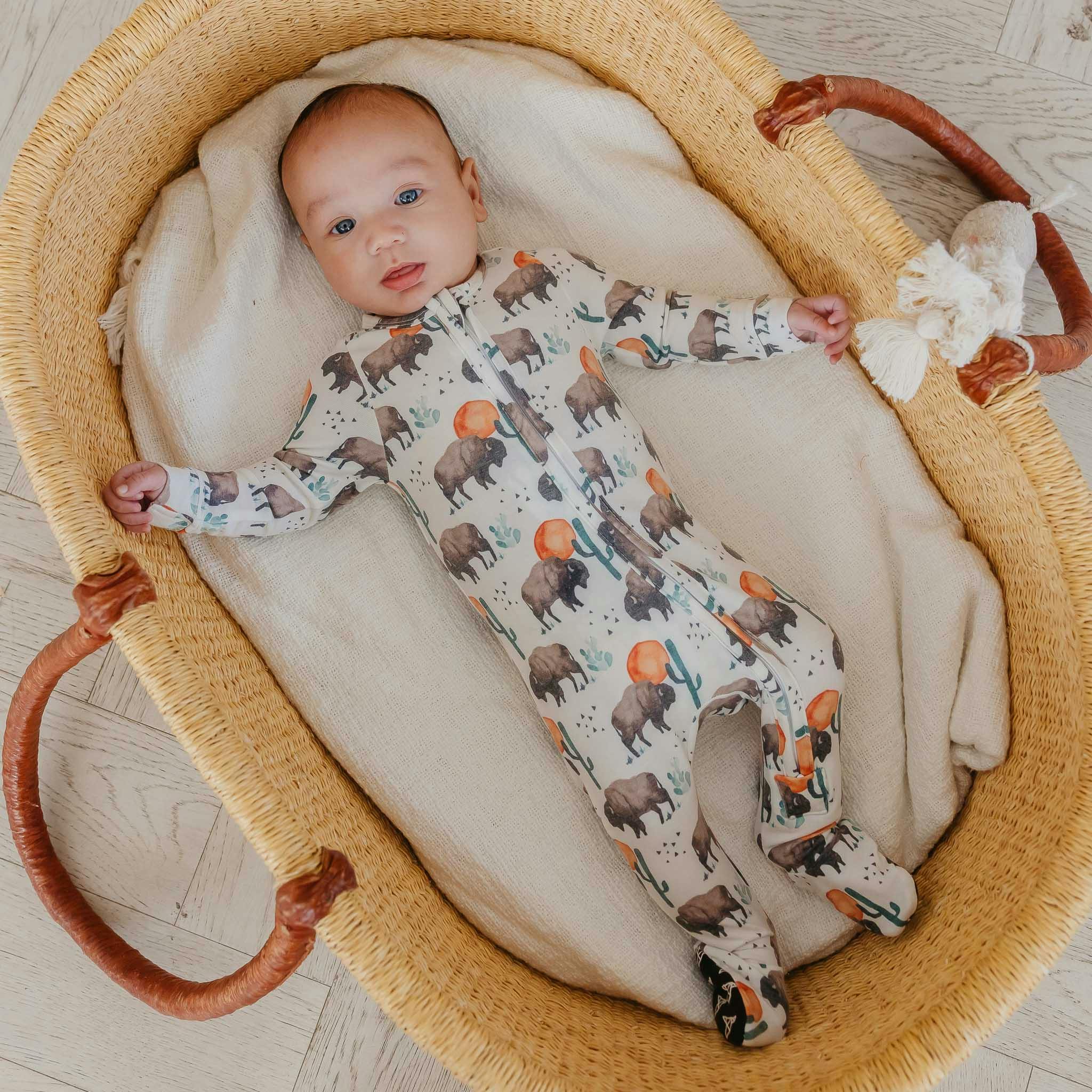 Zip-Up Footie Pajama - Bison