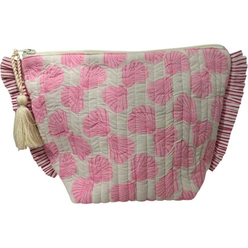 La Plage Ruffle Pouch Shell Beach Navy