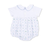 Golf Trellis Blue - Classic Box Pleat Bubble