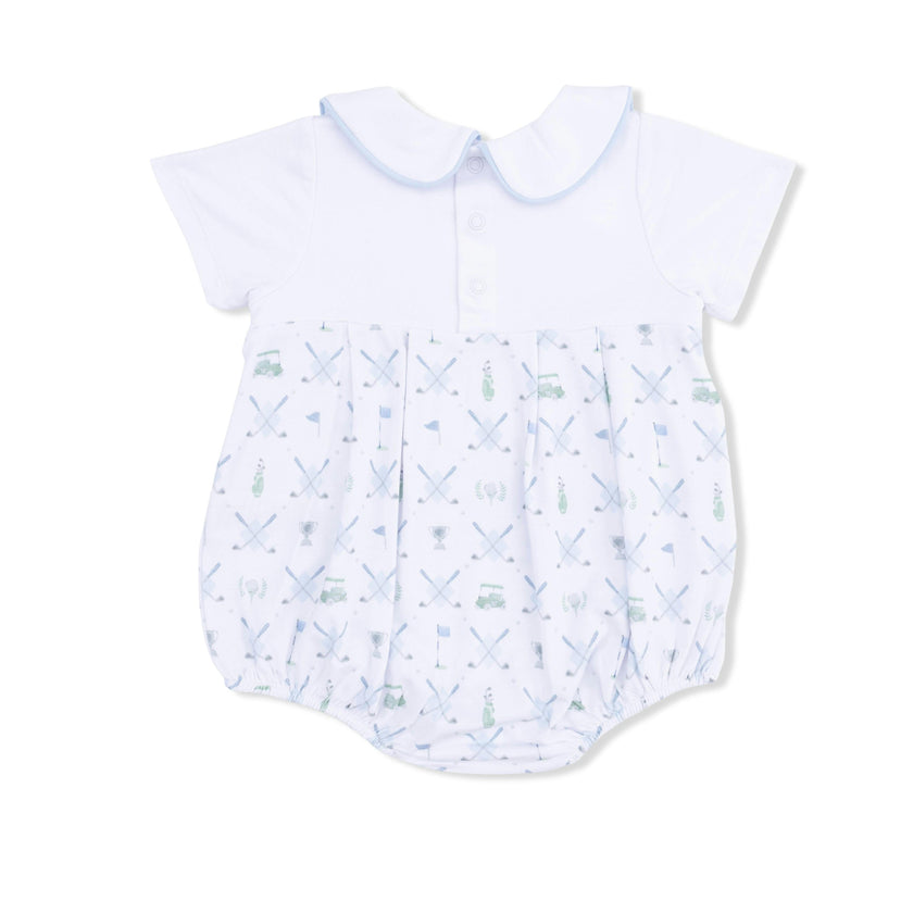 Golf Trellis Blue - Classic Box Pleat Bubble