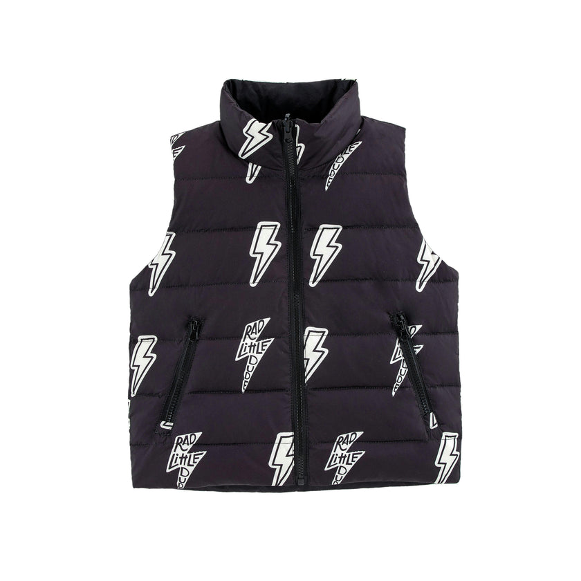 Casey Reversible Down Vest, Black
