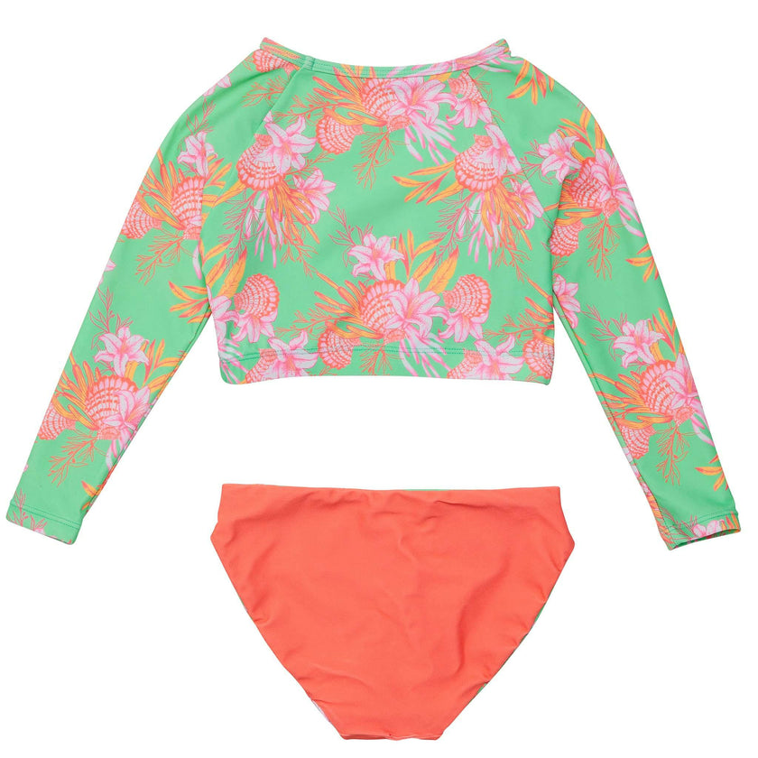 UPF50+ Sustainable Reversible Crop Long Sleeve UPF50+ Rashguard & Bottom Set