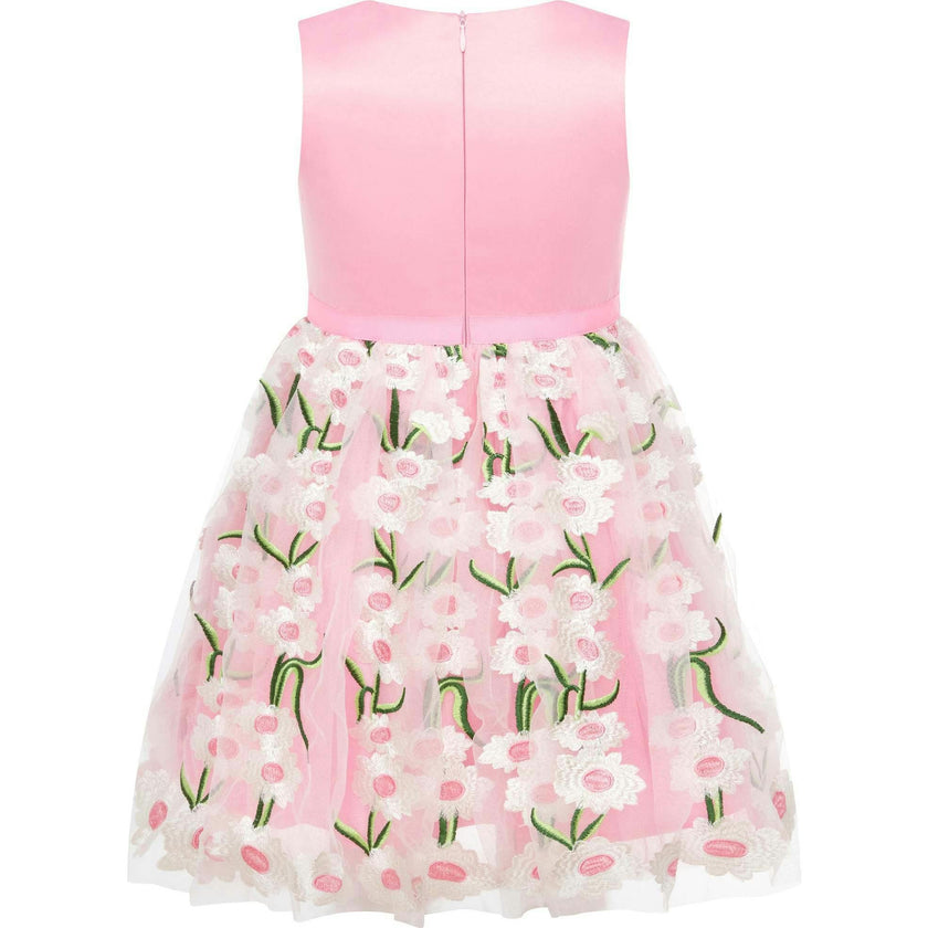 Margarita Embroidered Tulle And Satin Occasion Party Dress
