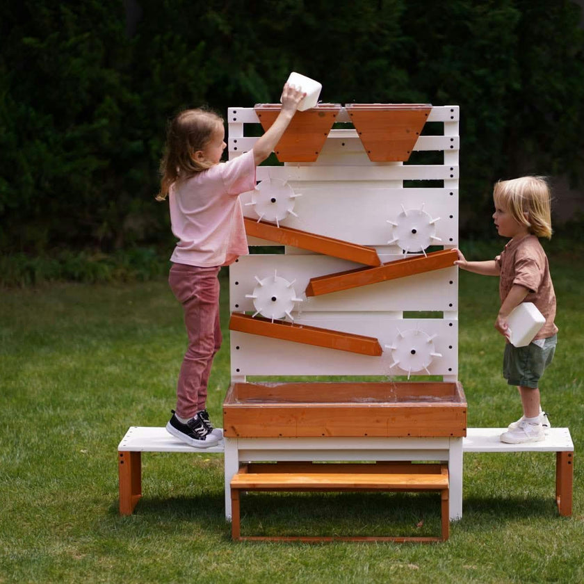 Avenlur Large Wooden Water Table – Multi-Level Sensory Play Station