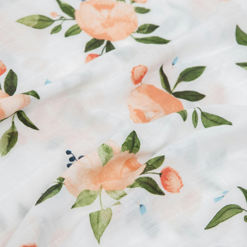 Cotton Muslin Pillowcase 2 Pack - Watercolor Roses Grande 2
