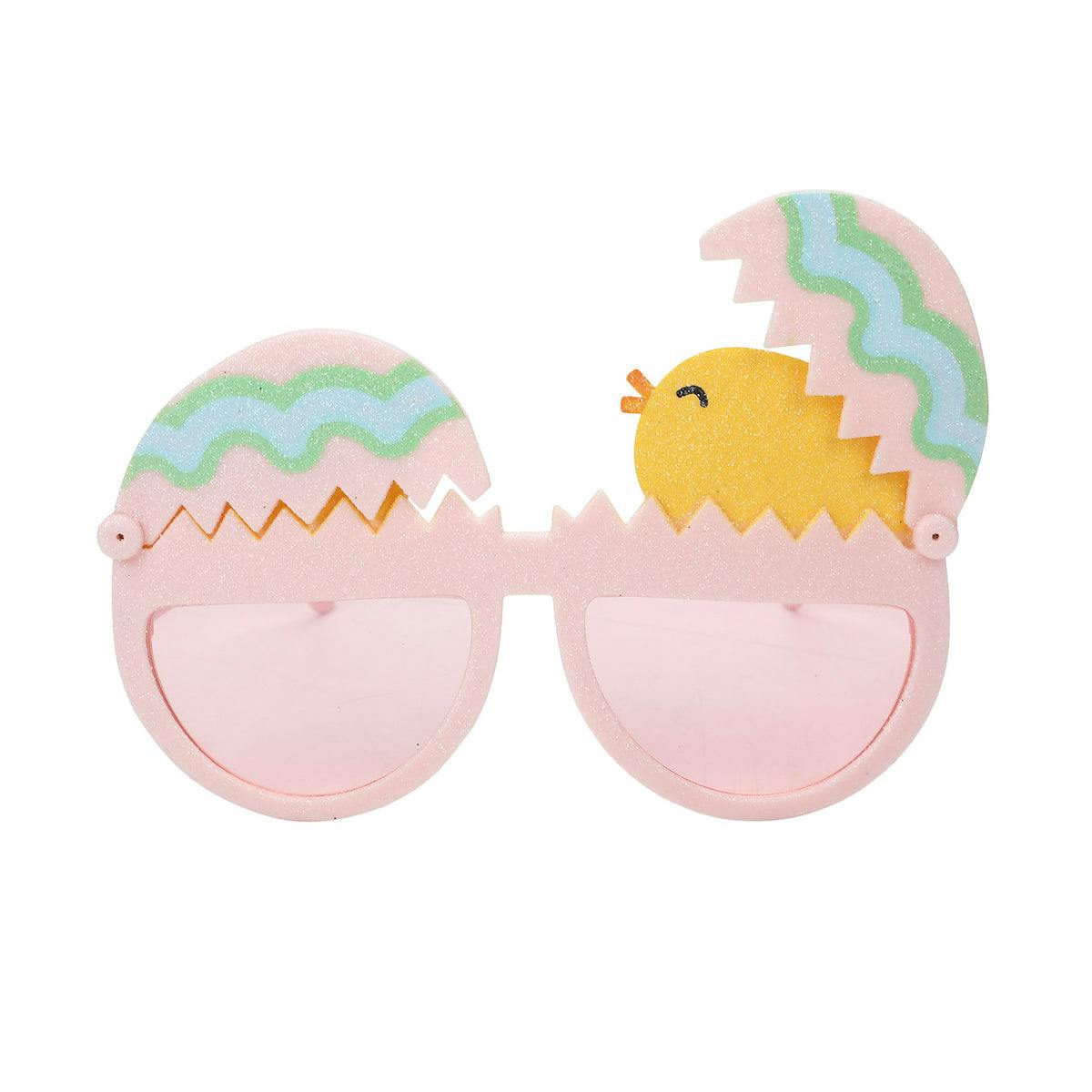 Packed Party Peek-a-Boo Chick Novelty Glasses - Pink Frames with Glitter Chick and Pastel Egg Details, Pink Lenses, and Peep This Gold Text, 5.9x3.5 Inch