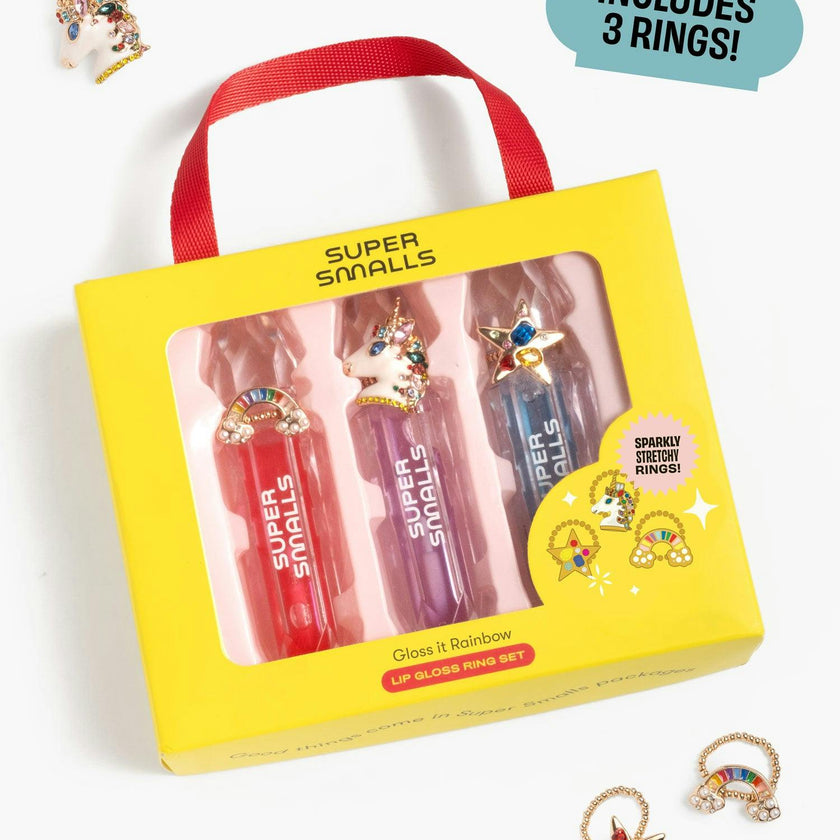 Gloss It Rainbow Lip Gloss Ring Set