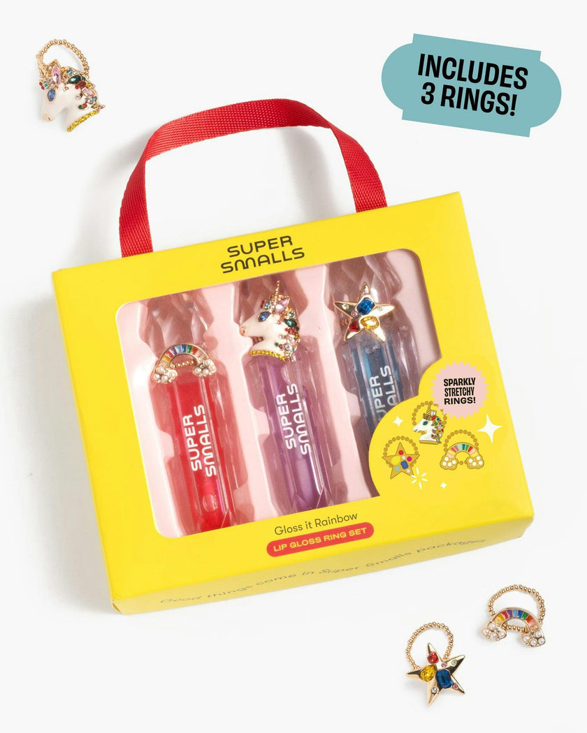 Gloss It Rainbow Lip Gloss Ring Set