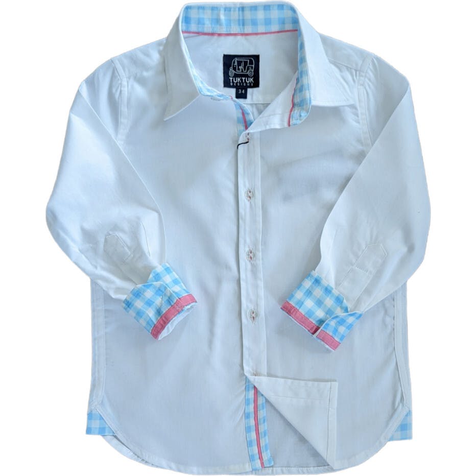 Gingham Long Sleeve Shirt WithTrim