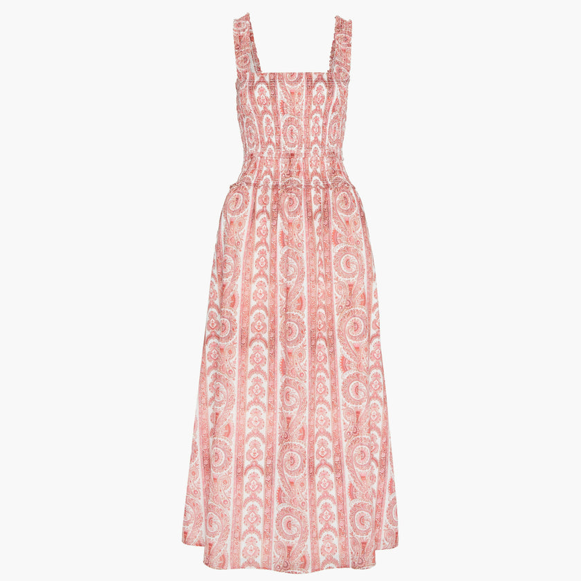 The Azalea Maxi Nap Dress - Coral Corsica Paisley