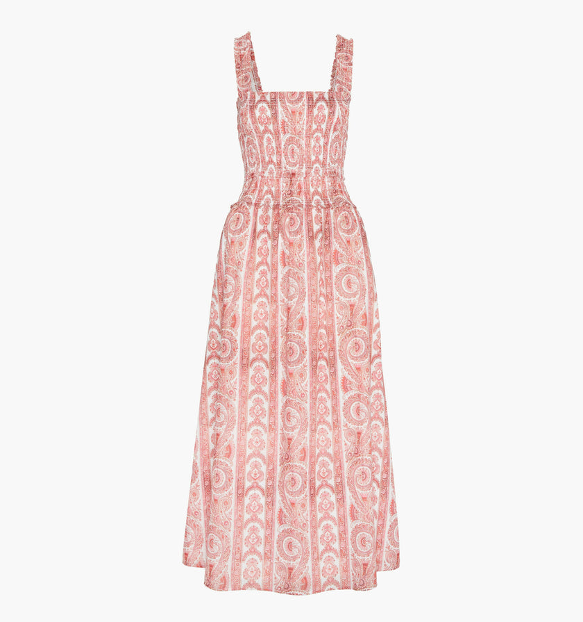 The Azalea Maxi Nap Dress - Coral Corsica Paisley